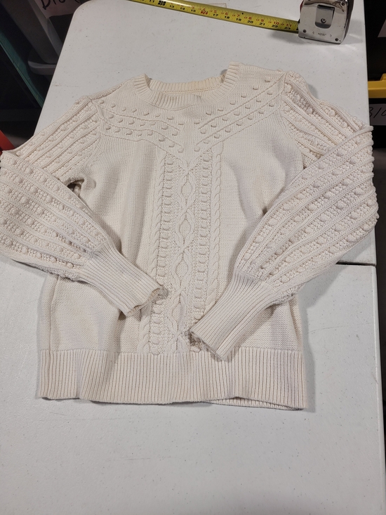 LOFT Sweaters - LOFT Cream Cable-Knit Crewneck Sweater